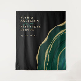 Tapete De Parede Casamento preto de pedra verde-esmeralda