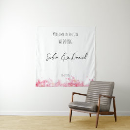 Tapete De Parede Casamento rústico em aquarela de flor rosa