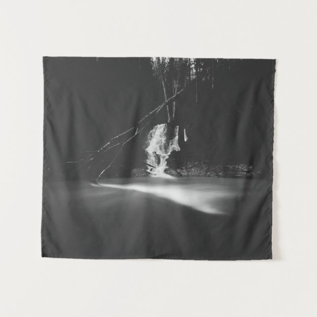 Tapete De Parede Cascata mínima a preto e branco (Frente (Horizontal))