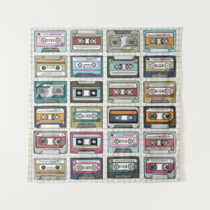 Tapete De Parede Cassete de Música Retroativa: Ícone Nostálgico