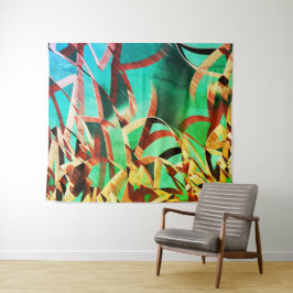 Tapete De Parede Castanho passa por verde-rústico e aquamarina