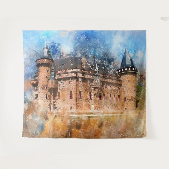 Tapete De Parede Castelo na floresta (Frente (Horizontal))