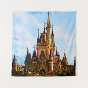 Tapete De Parede castelo unicórnio