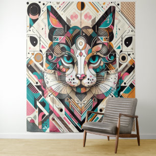 Tapete De Parede Cat Art Design