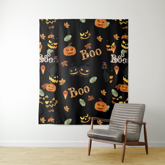 Tapete De Parede Cat Boo Halloween (In Situ)