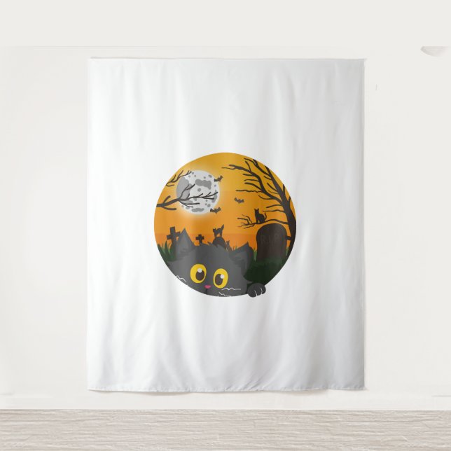 Tapete De Parede Cat Halloween Kitten Halloween (Frente)