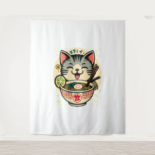 Tapete De Parede Cat Noodle Japonês Anime ga Kawaii Cat