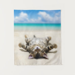 Tapete De Parede Cat Sunbelt na praia  