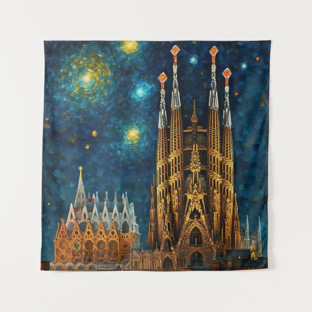 Tapete De Parede Catalan Starry Night | Gaudí encontra Van Gogh (Frente)