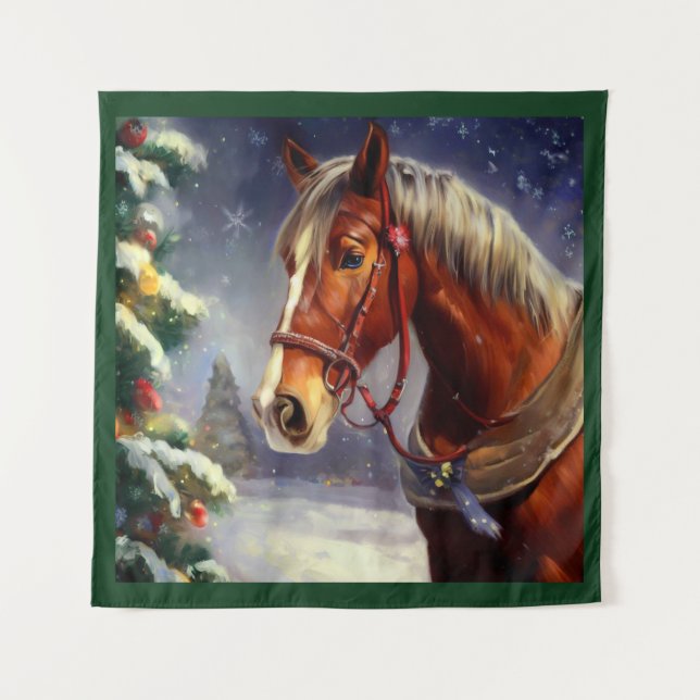 Tapete De Parede Cavalo de Natal 1 (Frente)
