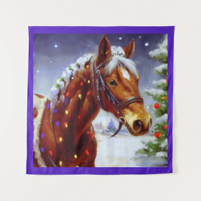 Tapete De Parede Cavalo de Natal 3 (Frente)