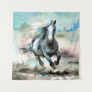 Tapete De Parede Cavalo de Trato Majestoso Aquarela