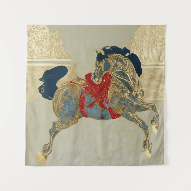 Tapete De Parede Cavalo Dourado Imperial (Frente)