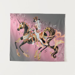 Tapete De Parede Cavalo e dama Mecânica Steampunk