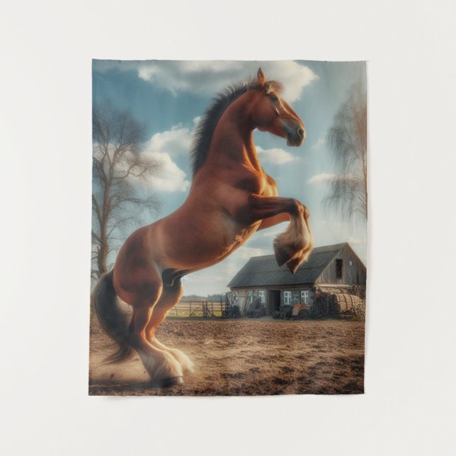 Tapete De Parede Cavalo fazenda (Frente)
