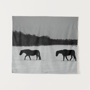 Tapete De Parede Cavalos na Neve
