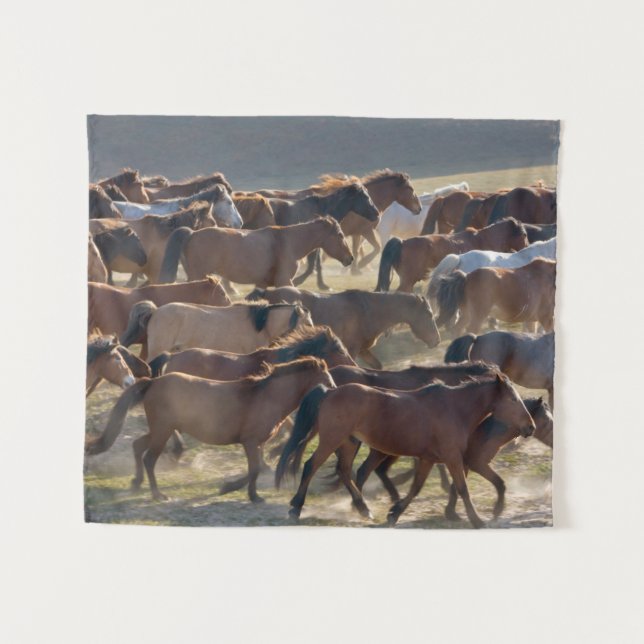 Tapete De Parede Cavalos no rancho, Mongólia Interior, China (Frente (Horizontal))