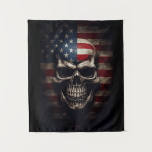 Tapete De Parede Caveira da Bandeira Americana