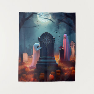 Tapete De Parede Cemitério Assombrado de Halloween Assustador