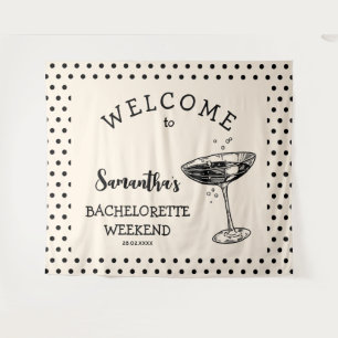 Tapete De Parede Cena de Cocktail de Despedida de Solteira Retro Po