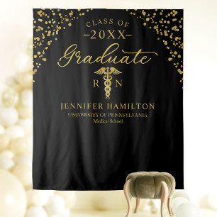 Tapete De Parede Cena de Formatura Black Gold da Faculdade de Medic