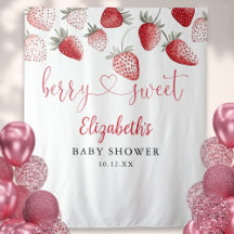 Cena de Foto para Chá de Bebê Morango Doce Baby