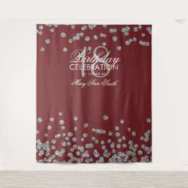 Tapete De Parede Cena de fundo 18º Aniversário Confetes Prata Borgo