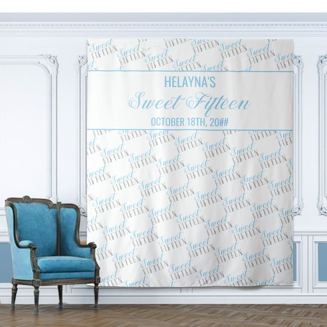 Tapete De Parede Cena de Fundo Festa de Aniversário Doce 15 Azul Be (Criador carregado)