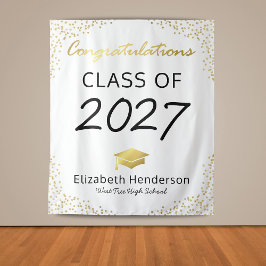 Tapete De Parede Cena de Fundo para Festa de Formatura em Ouro Bran