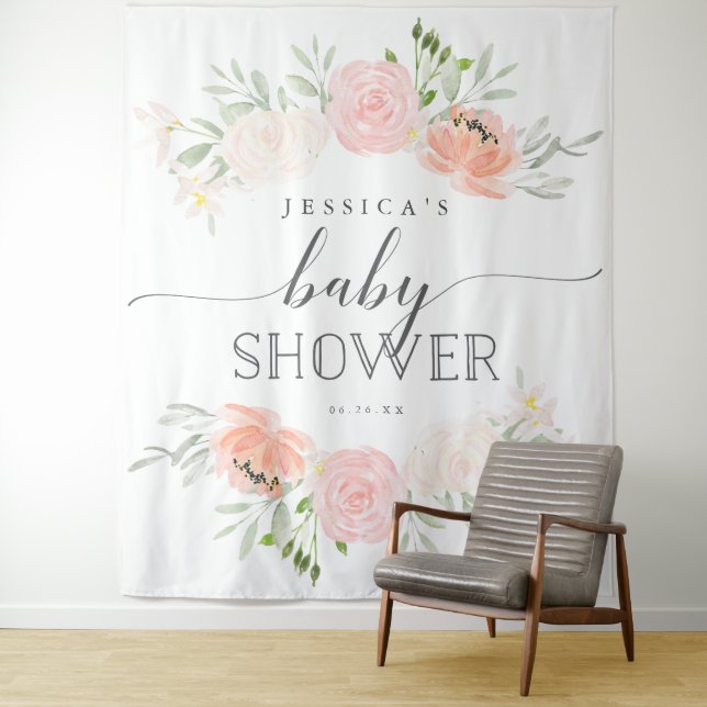 Tapete De Parede Cena de fundo Pastel Blush para Chá de Bebê Photo  (In Situ)