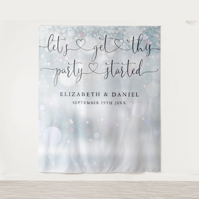 Tapete De Parede Cena de Início de Festa Casamento de Inverno Foto  (Frente)