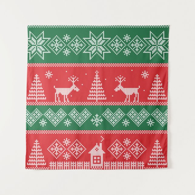 Tapete De Parede Cena de inverno: padrão uniforme de colheita (Frente)