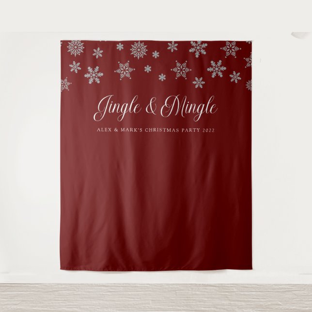 Tapete De Parede Cena de Jantar e Mingle de Natal Fundo (Frente)