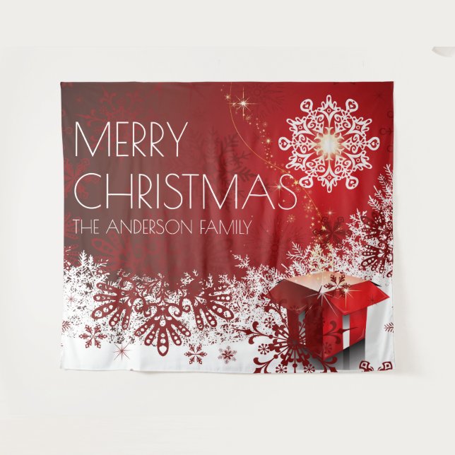 Tapete De Parede Cena de natal surpresa floco de neve cenário (Frente (Horizontal))