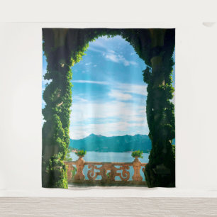 Tapete De Parede Cena do Lago Como Itália Fundo de Mural de Pared