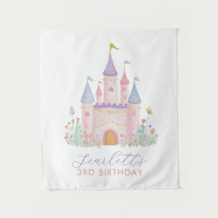 Tapete De Parede Cenário de Aniversário de Meninas Princesa Festa C