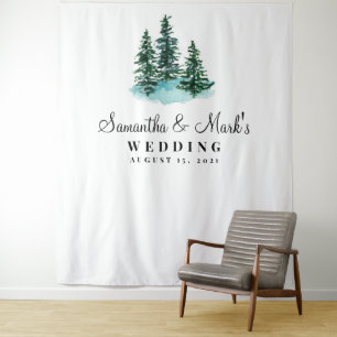 Tapete De Parede Cenário de casamento florestal, adereço de cabine 