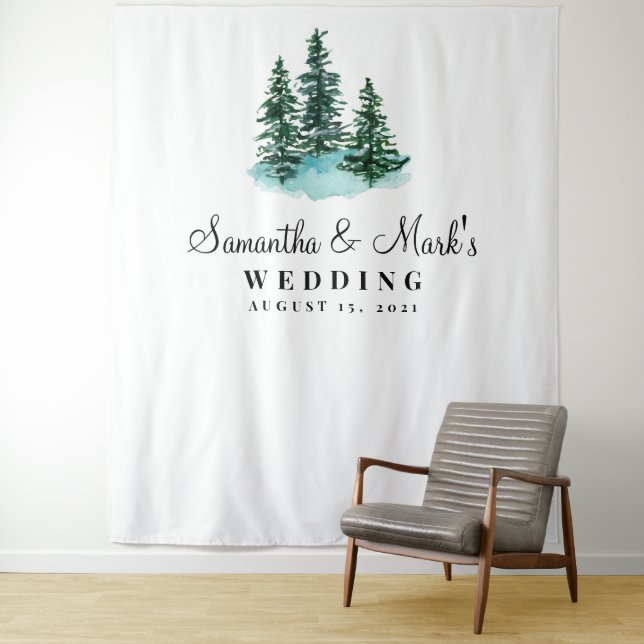 Tapete De Parede Cenário de casamento florestal, adereço de cabine  (In Situ)