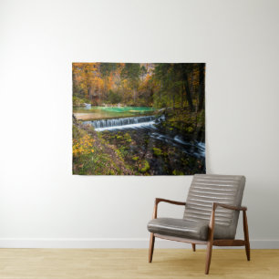 Tapete De Parede Cenário de cascata de outono em Kamniška Bistrica,