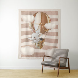 Tapete De Parede Cenário de Chuva Virtual Neutro Balão Elefante