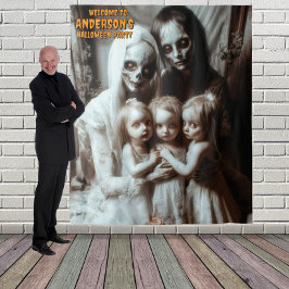 Tapete De Parede Cenário de Família Zumbi Assustadora para o Hallow
