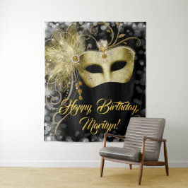 Tapete De Parede Cenário de Festa de Aniversário com Máscaras