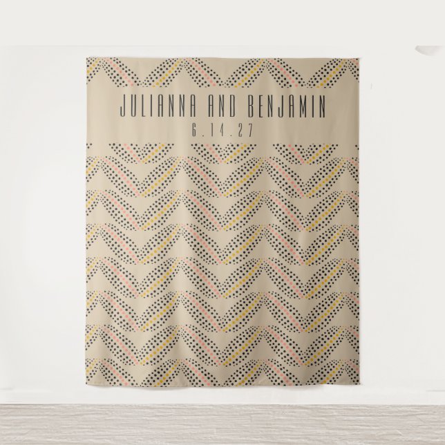 Tapete De Parede Cenário de foto de casamento bege elegante Art Dec (Frente)