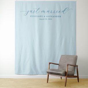 Tapete De Parede Cenário Minimalista Azul Sereno para Casamento