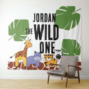 Tapete De Parede Cenário Personalizado de Aniversário WILD ONE Safa