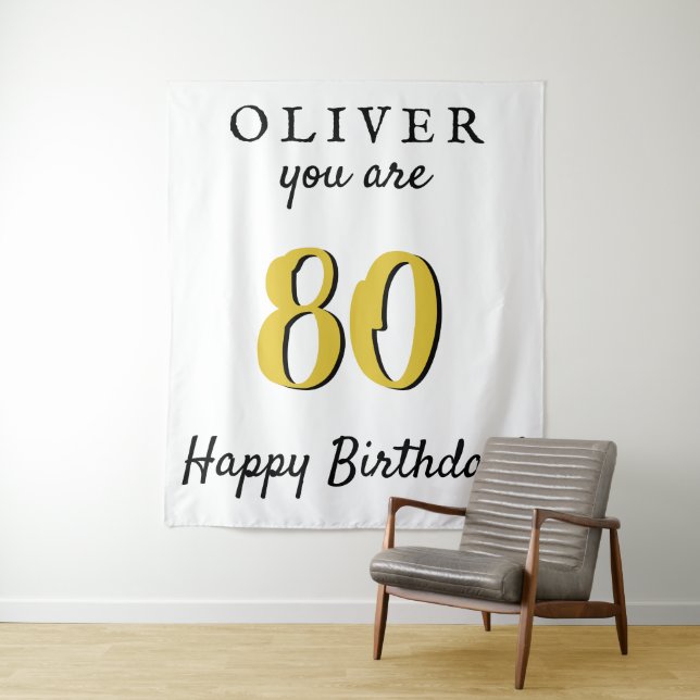 Tapete De Parede Cenário Simples de Aniversário de 80 anos (In Situ)