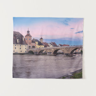 Tapete De Parede Centro histórico antigo em Regensburg, Alemanha