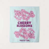 Cereja rosa floresce