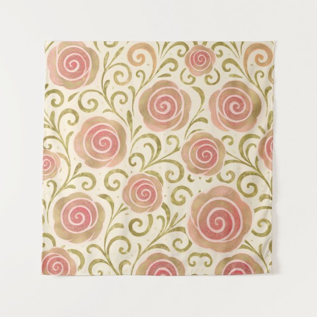 Tapete De Parede Cerejas Vermelhas com Laço Rosa Coquette Charme Rú (Frente)