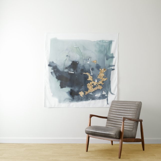 Tapete De Parede Ceruleano e Dourado (In Situ)